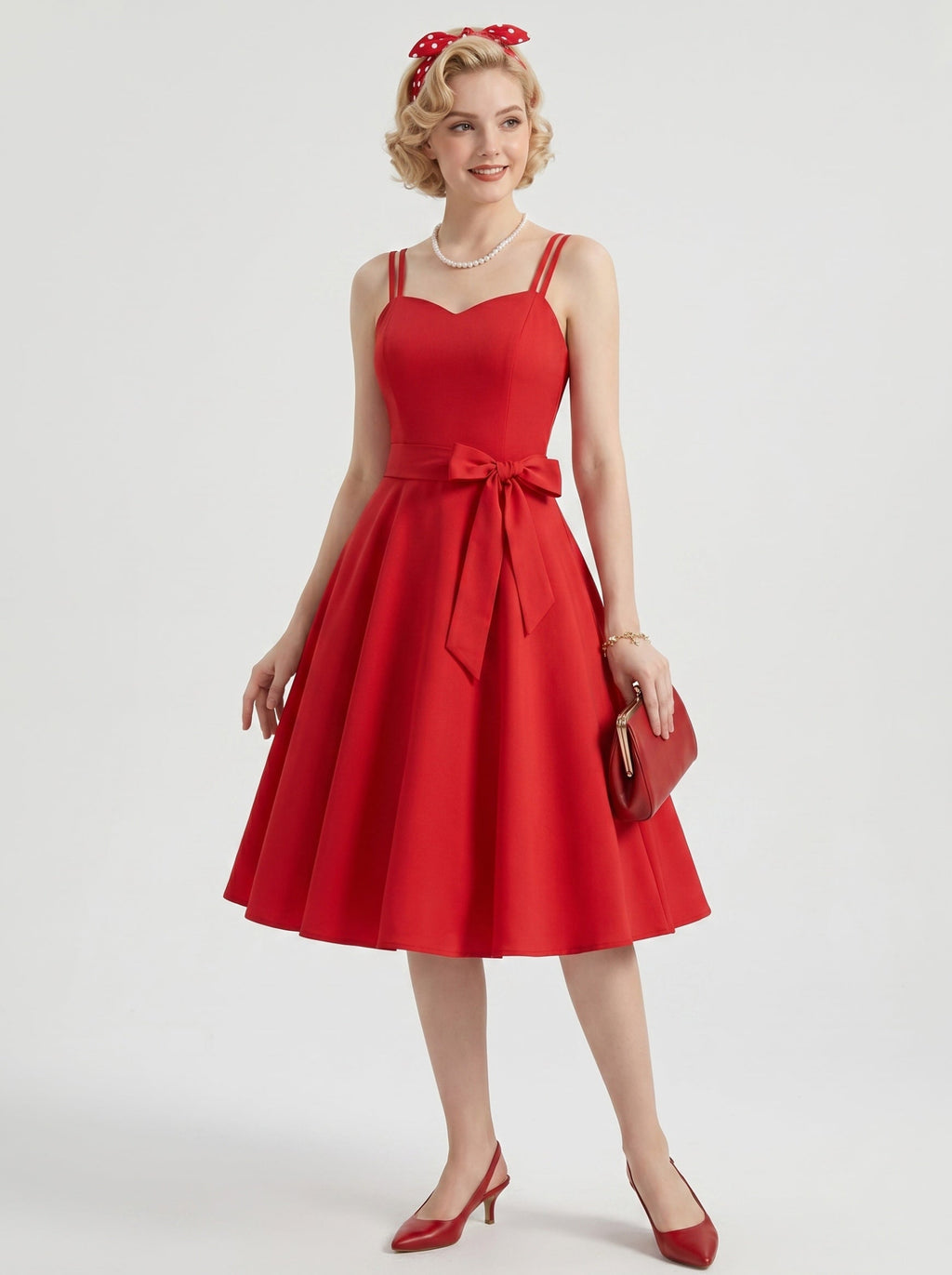 1950s Vintage Retro Outfits Petticoat Swing Dress Fit & Flare Fancy Dress Tea-Length Bowknot Sweetheart Carnival Tea Party Masquerade Music Festival for Women