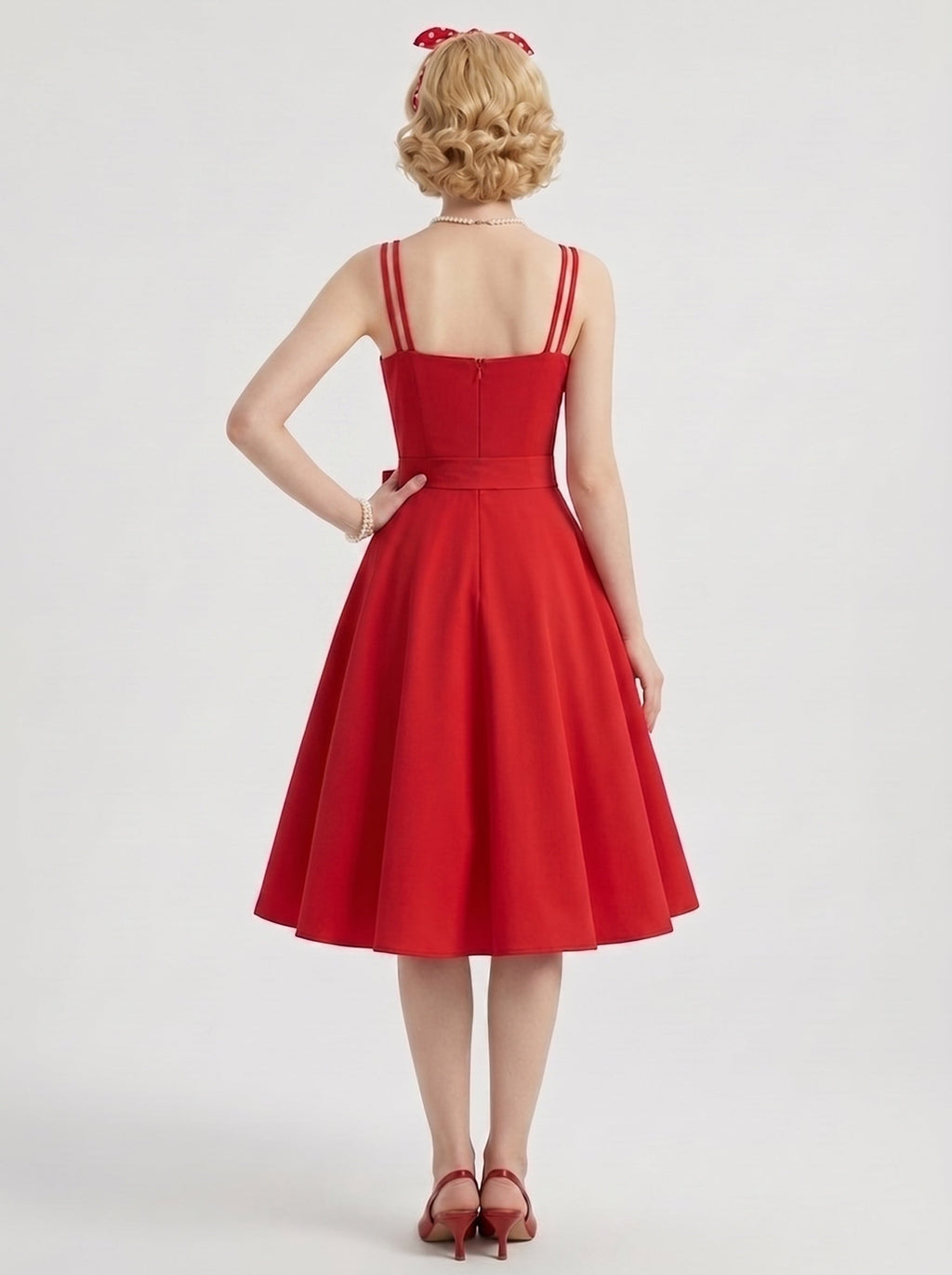 1950s Vintage Retro Outfits Petticoat Swing Dress Fit & Flare Fancy Dress Tea-Length Bowknot Sweetheart Carnival Tea Party Masquerade Music Festival for Women