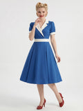 1950s Vintage Outfits Swing Dress Knee-Length V-Neck Bachelorette Party Carnival for Women