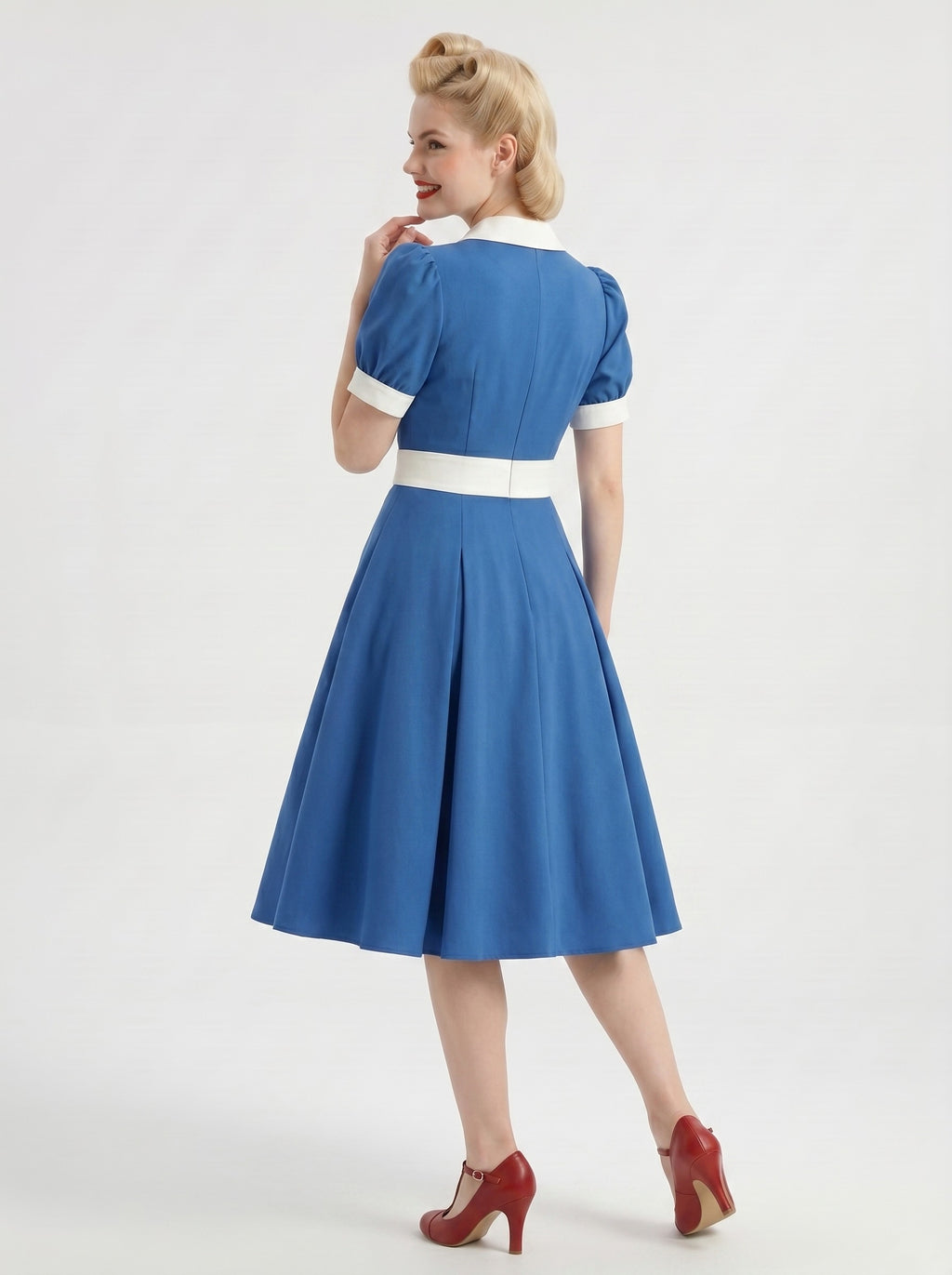 1950s Vintage Outfits Swing Dress Knee-Length V-Neck Bachelorette Party Carnival for Women