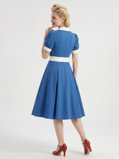 1950s Vintage Outfits Swing Dress Knee-Length V-Neck Bachelorette Party Carnival for Women