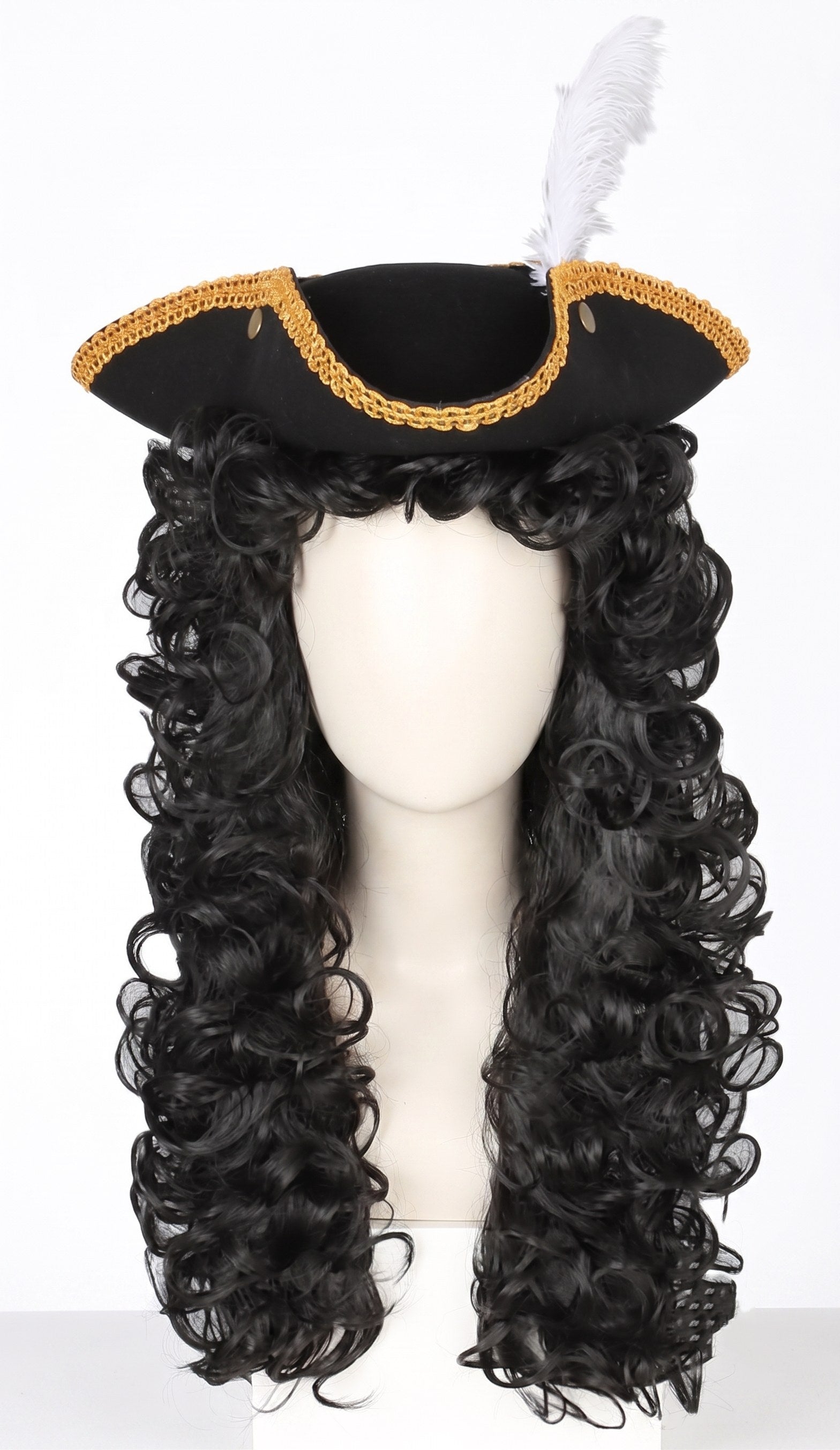 Cosplay Wigs Black Long Curly Synthetic Wig for Men Cosplay Party