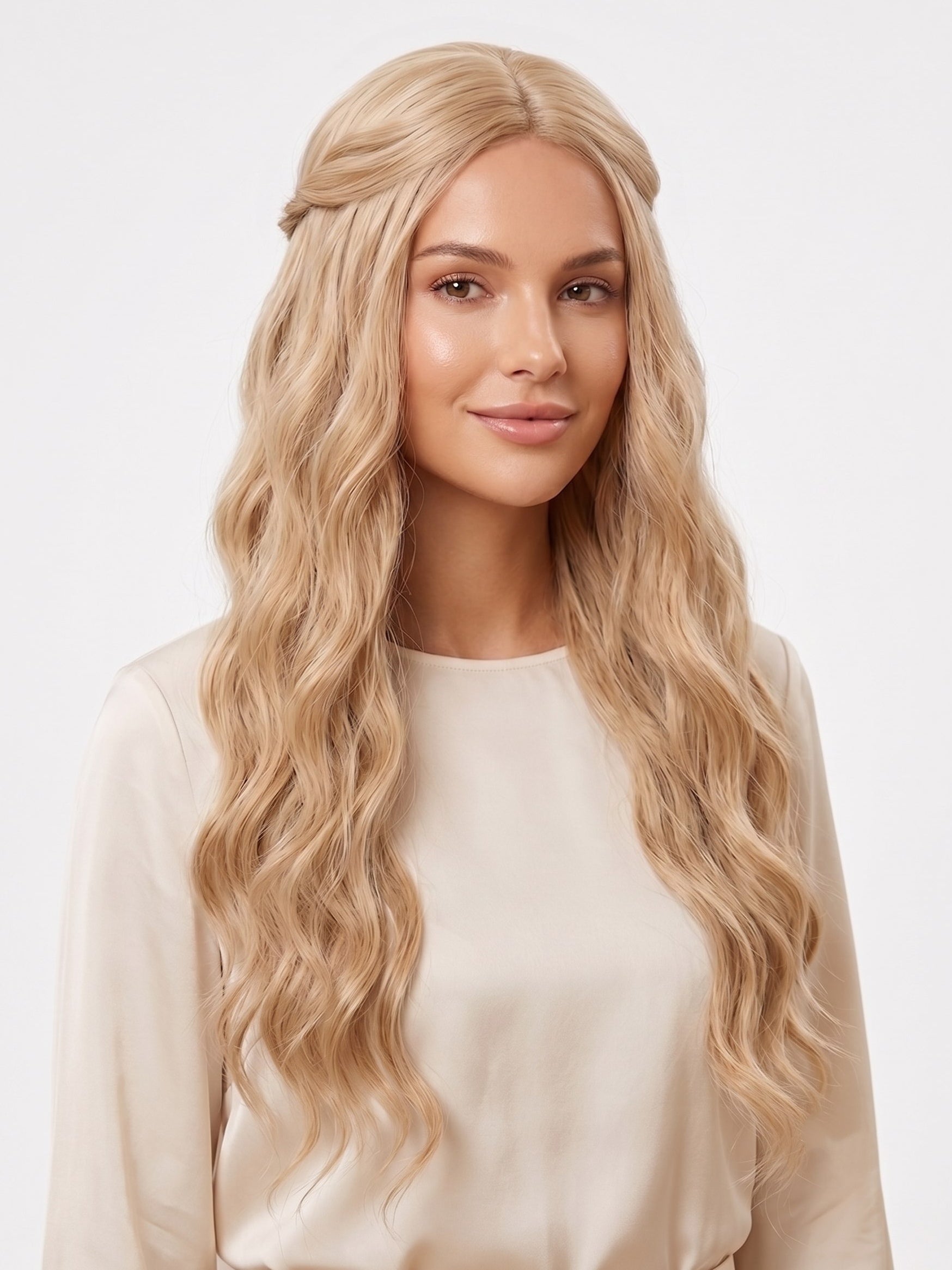Cosplay Wigs Blonde Long Curly Wavy Synthetic Wig for Women Cosplay Party