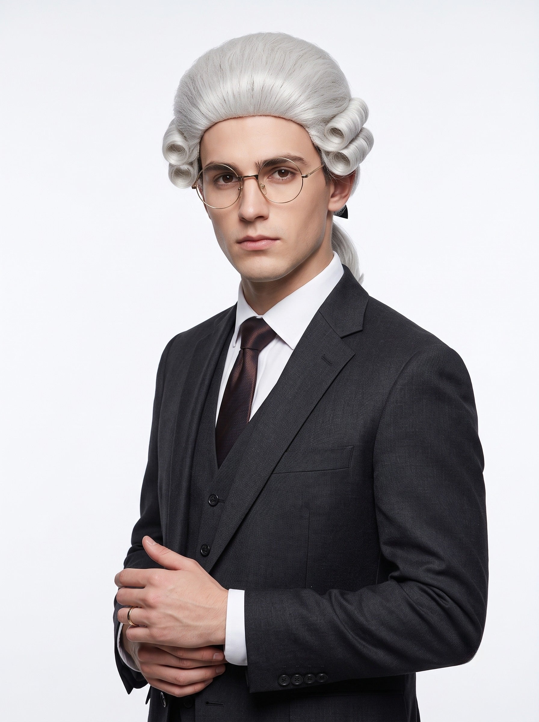 Cosplay Wigs Mens Long Wavy Wig Judge Colonial Wig Costume Cosplay Party