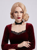Cosplay Wigs 8‑Inch Short No Bangs Wavy Wig Synthetic Hairpiece Halloween Cosplay Daily Party