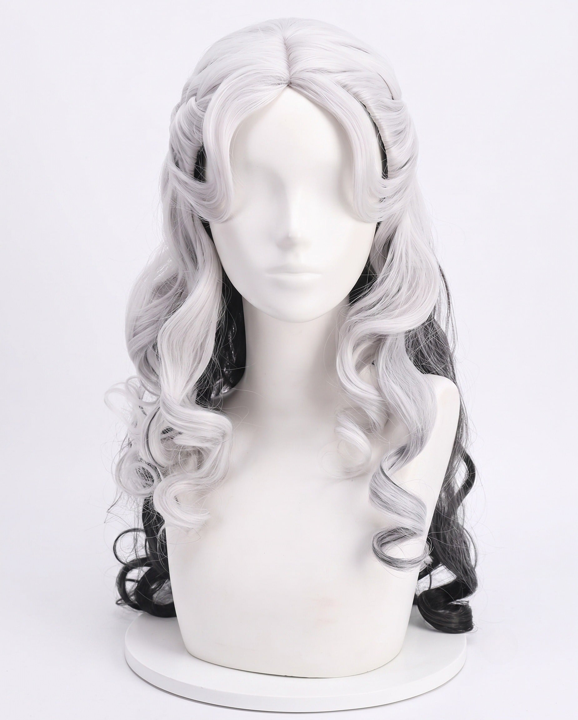 Cosplay Wigs 26-inch Long Curly Middle Part Wig Heat Resistant Coily Synthetic Hair Rose Net Cap Festival Party Halloween Costume