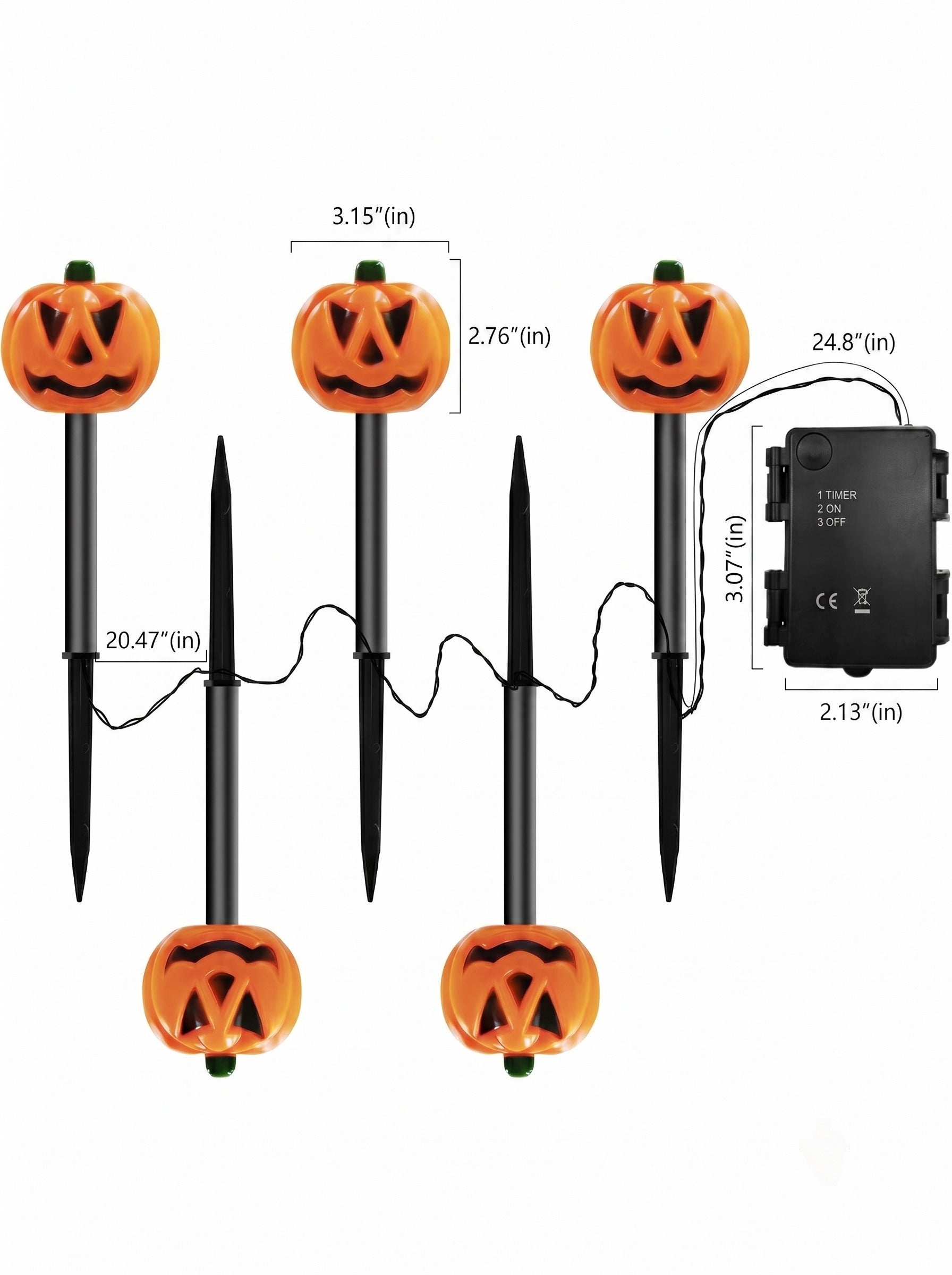 Halloween Pumpkin Solar Torch Light Waterproof Outdoor Garden Lantern for Lawn, Yard & Pathway Decor