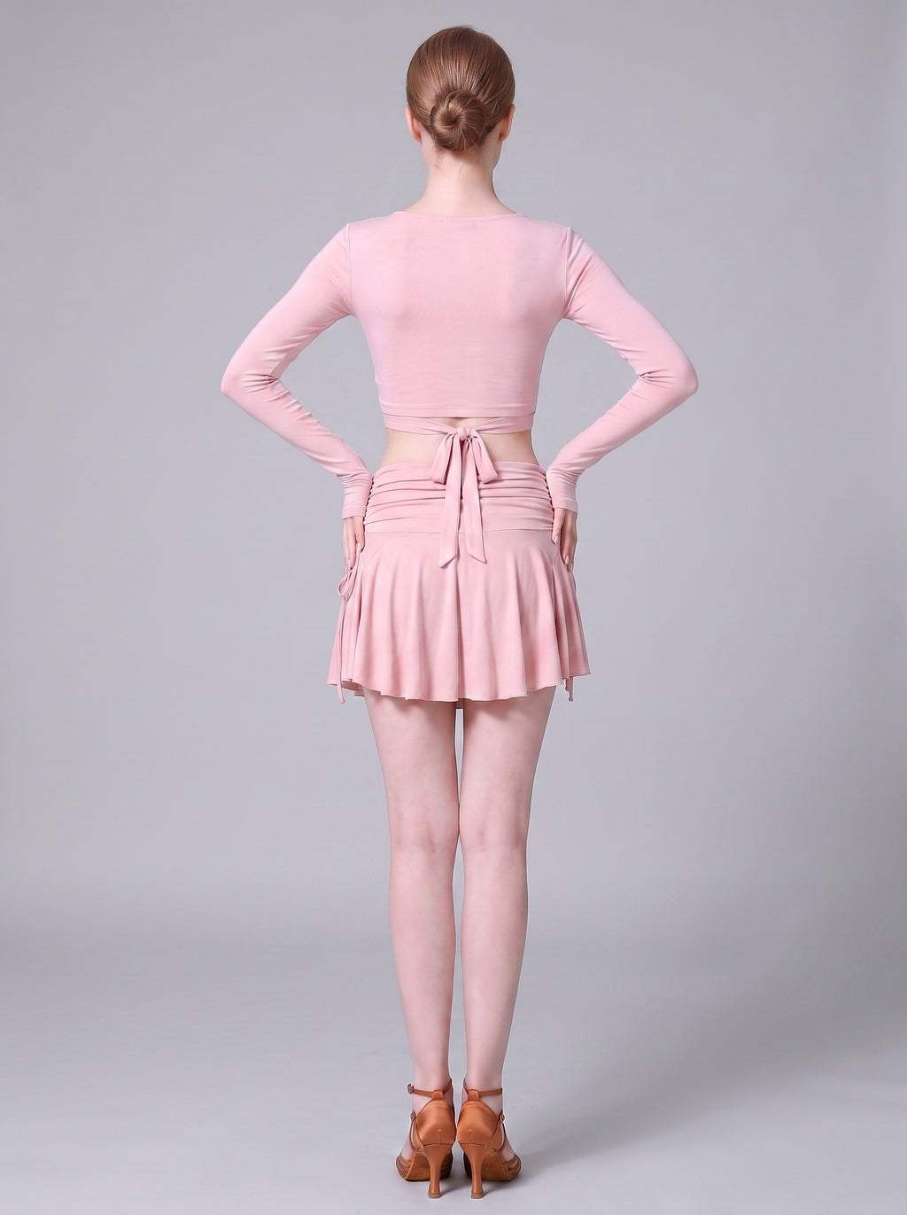 Dancewear Latin Skirts Ruffles V-Neck Solid Color Dance Dress Performance And Training Theme Party