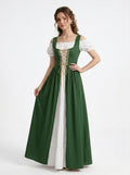 Medieval Vintage OverDress Women's Costume A-Line Ankle-Length Off-the-Shoulder Halloween Renaissance Fair