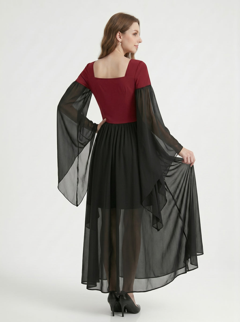 Medieval Vintage Punk & Gothic Witch Fancy Dress Tea-Length Sweetheart Steampunk Walpurgis Night Casual Daily for Women