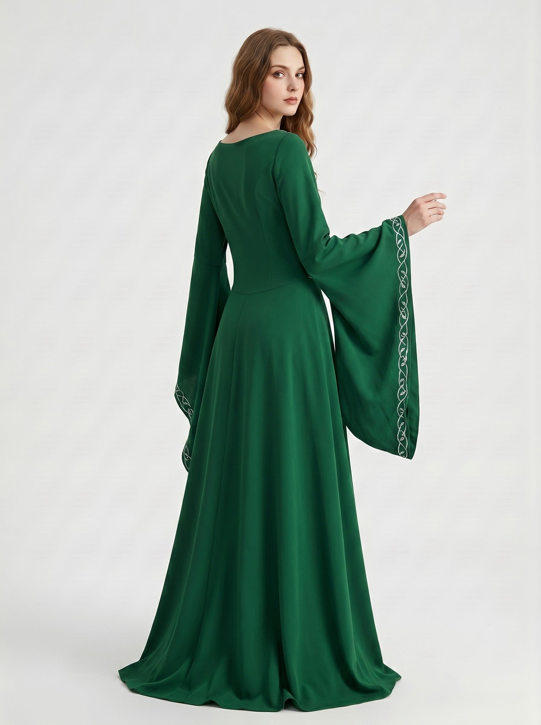 Medieval Vintage Renaissance Dress Viking Celtic Knight Fancy Dress Ankle-Length Embroidery Sweetheart Halloween Carnival Ren Faire LARP  for Women