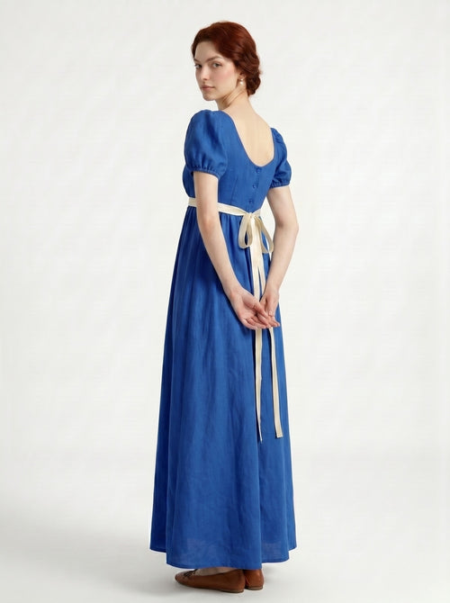 19th Century Vintage Regency Period Noblewoman Solid Color Princess Ankle-Length Square Collar Royal Halloween Carnival Tea Party LARP for Women