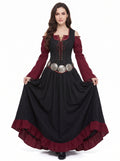 Medieval Vintage Renaissance Cocktail Dress A-Line Ankle-Length Off-the-Shoulder Viking Outlander Ranger Carnival Masquerade Party LARP Cosplay Costume