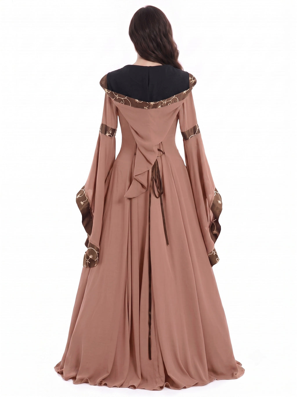 Medieval Vintage Renaissance 18th Century Fancy Dress A-Line Floor-Length Flare Sleeve Square Collar Viking Celtic Fantasy Masquerade Party