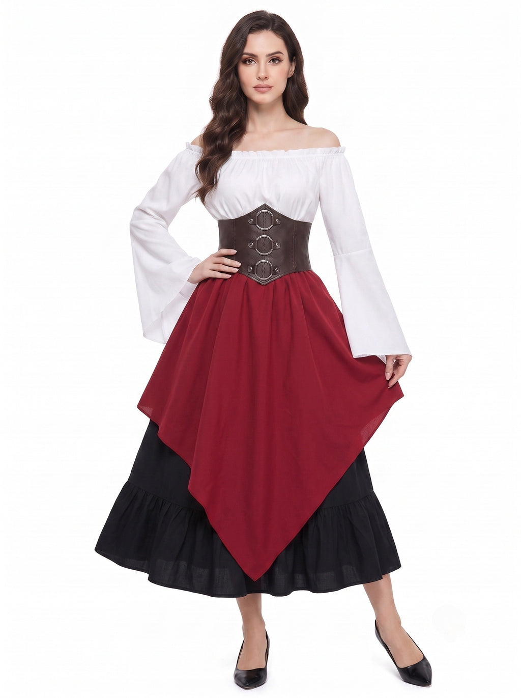 Medieval Retro Vintage Fancy Dress A-Line Corset Off-the-Shoulder Fantasy Viking Elven Halloween Carnival Masquerade LARP Casual Daily