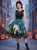 A-Line/Princess Round-Neck Sleeveless Knee-Length Halloween Performance Costumes Dress with Lace