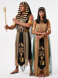 Halloween Simple Black Pharaoh Couple Costume Cosplay Masquerade Set