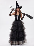 A-Line/Princess Square Neck Sleeveless Floor Length Sexy Witch Halloween Performance Costumes Dress