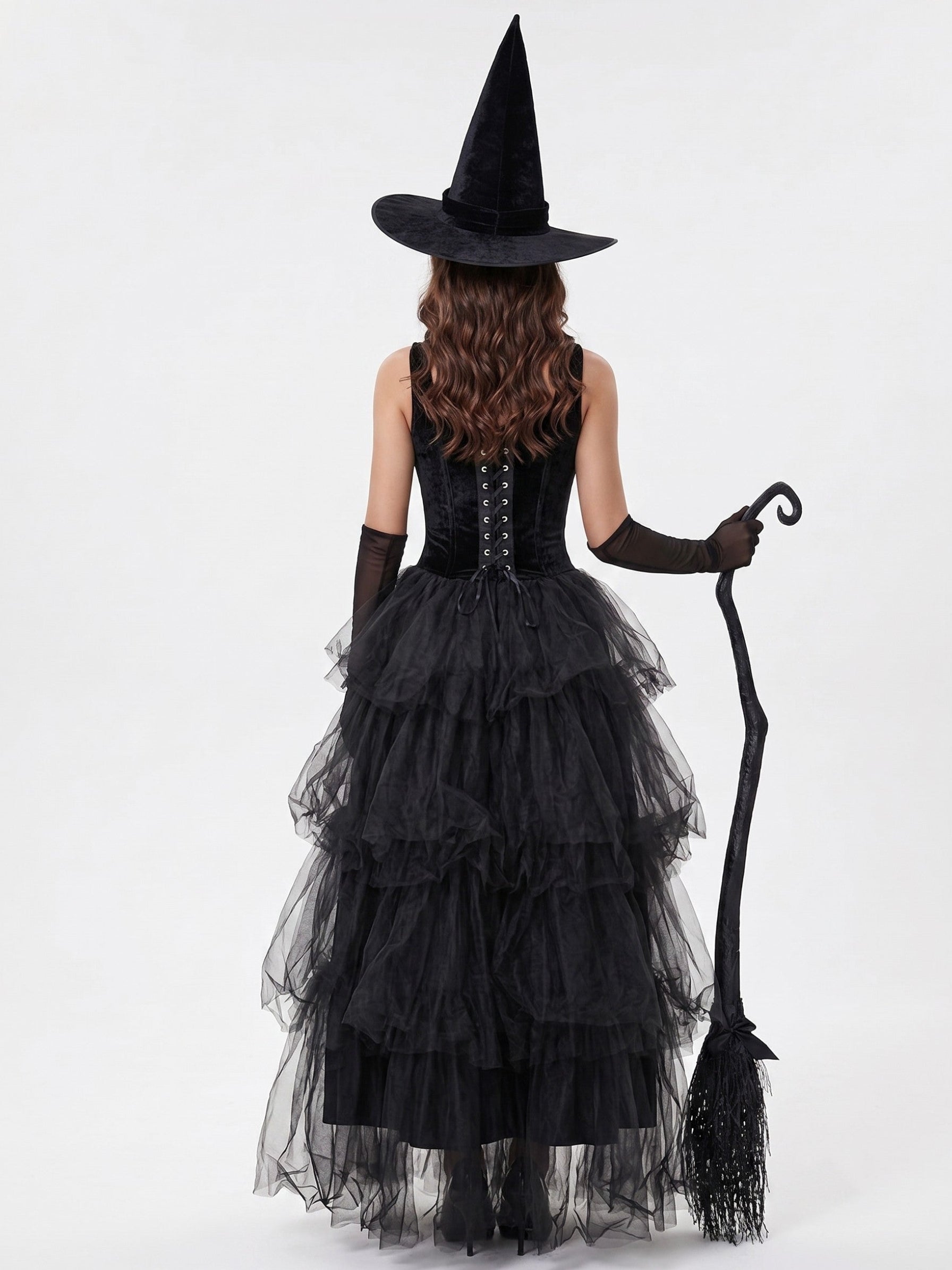 A-Line/Princess Square Neck Sleeveless Floor Length Sexy Witch Halloween Performance Costumes Dress