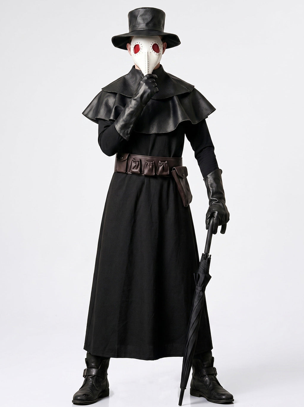 Halloween Black Steampunk Plague Doctor Adult's Cosplay Masquerade Costume