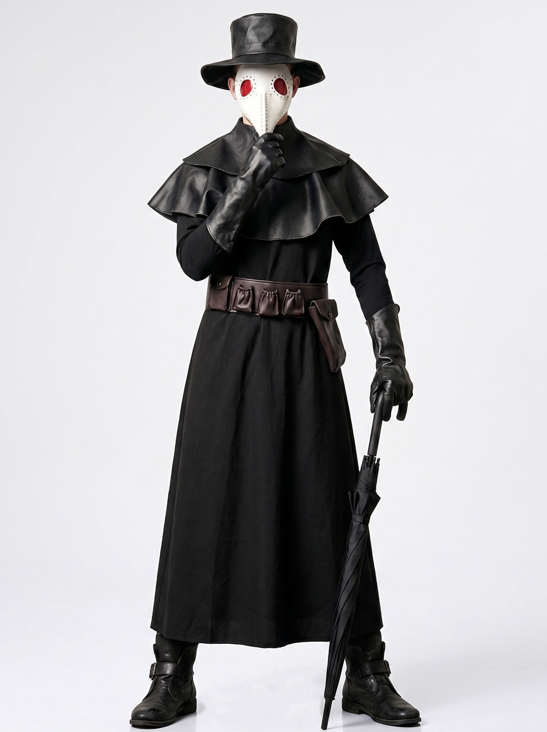 Halloween Black Steampunk Plague Doctor Adult's Cosplay Masquerade Costume