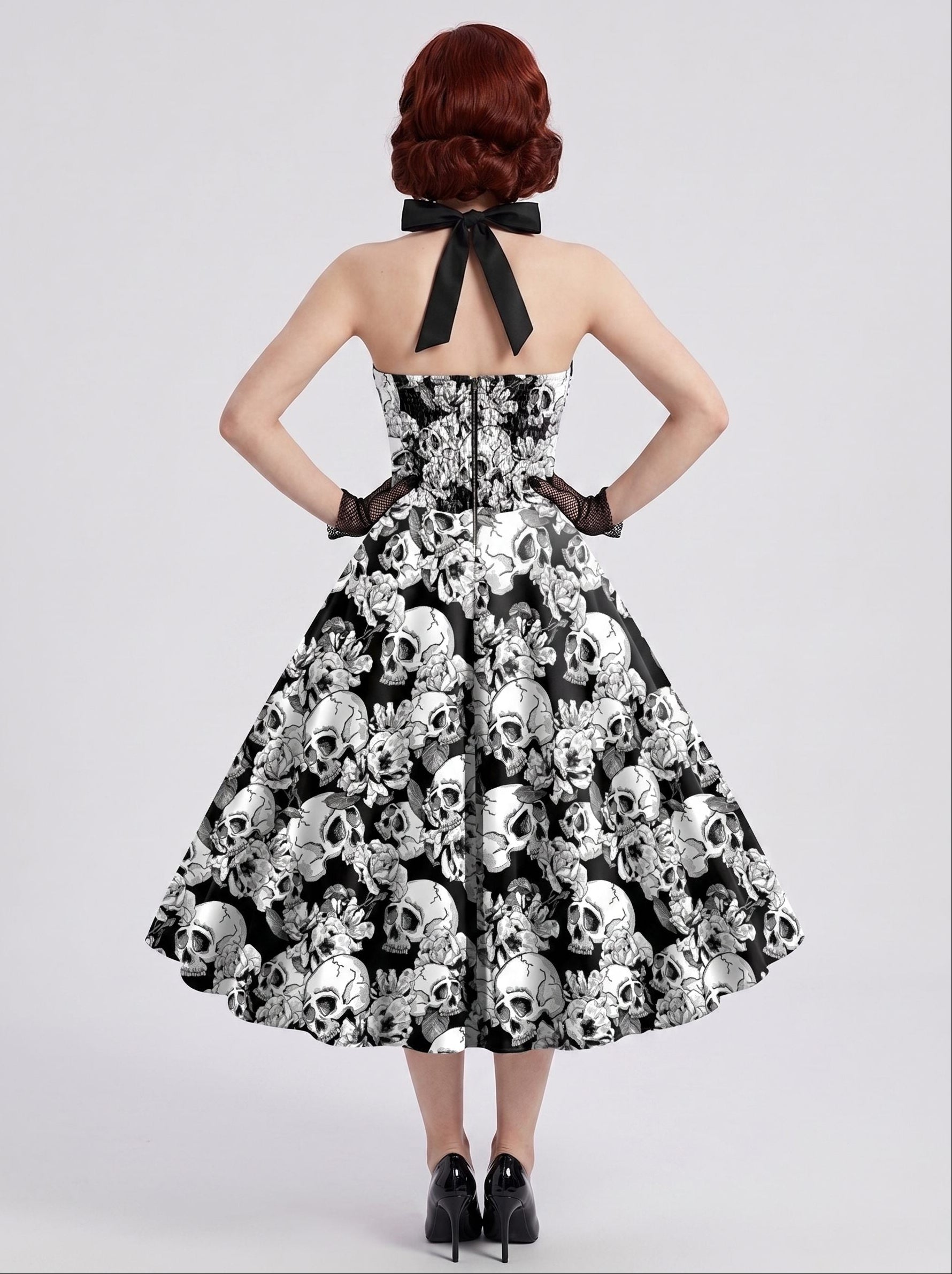A-Line/Princess Halter Sleeveless Knee-Length Halloween Performance Costumes Dress