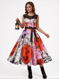 A-Line/Princess Round-Neck Sleeveless Knee-Length Halloween Performance Costumes Dress with Bowknot
