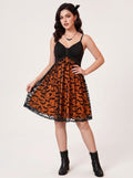 A-Line/Princess Sexy Slip Dress V-Neck Sleeveless Knee-Length Bat Halloween Performance Costumes Dress