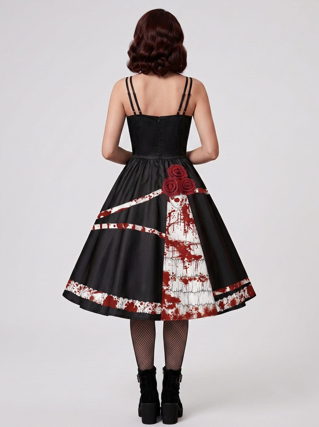 A-Line/Princess Spaghetti Straps Sleeveless Knee-Length Halloween Performance Costumes Dress