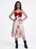 A-Line/Princess Spaghetti Straps Sleeveless Knee-Length Halloween Performance Costumes Dress with Ruffles