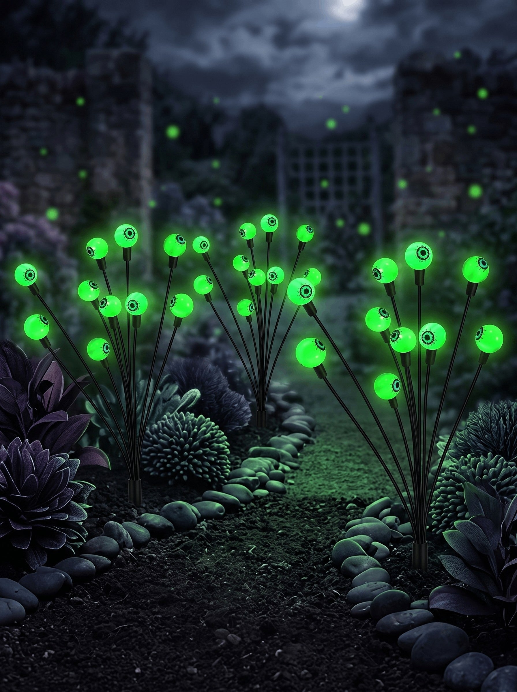 Halloween Green Firefly Ghost Eyeball Swing Horrror Atmosphere Lights