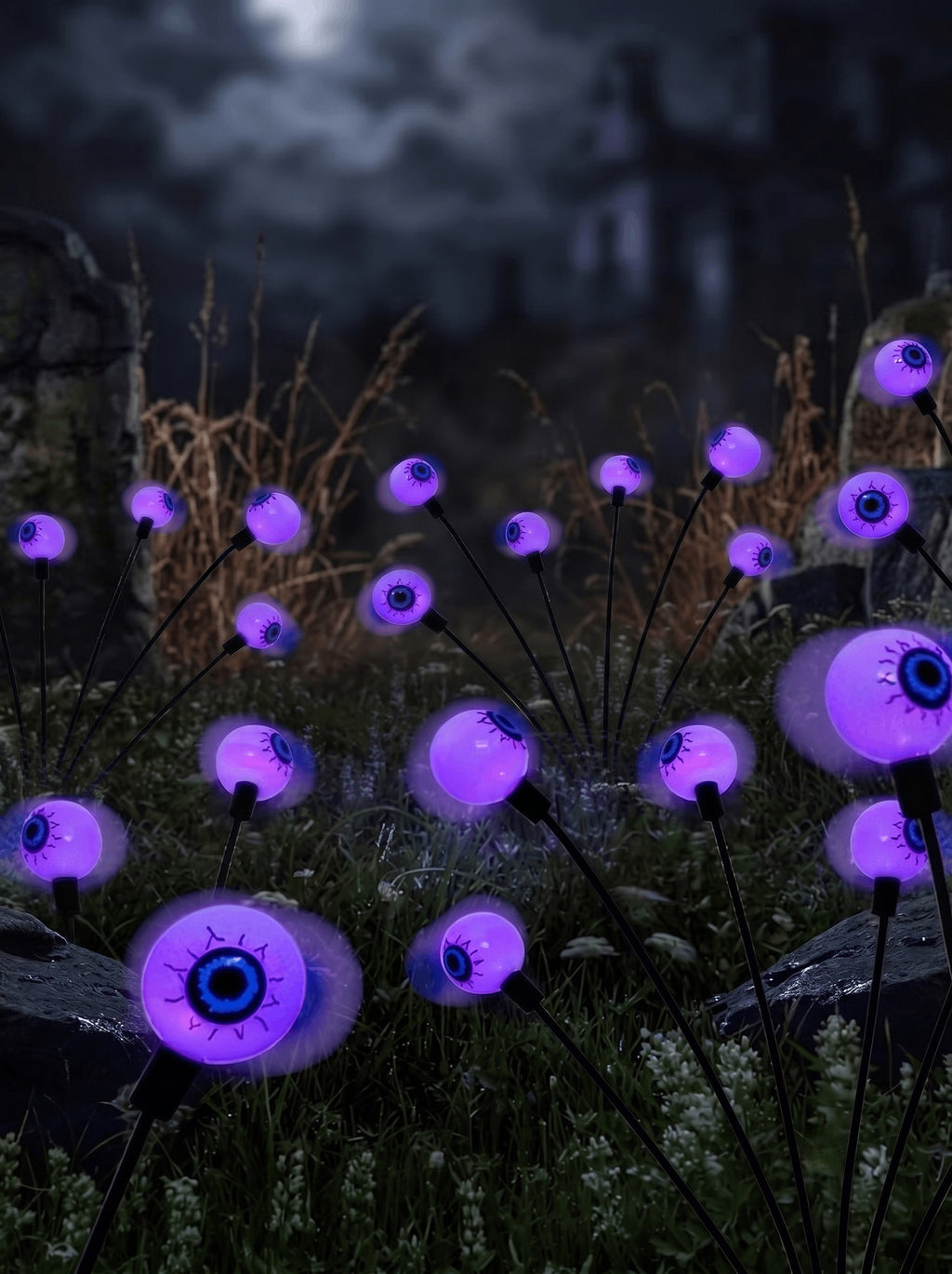 Halloween Green Firefly Ghost Eyeball Swing Horrror Atmosphere Lights