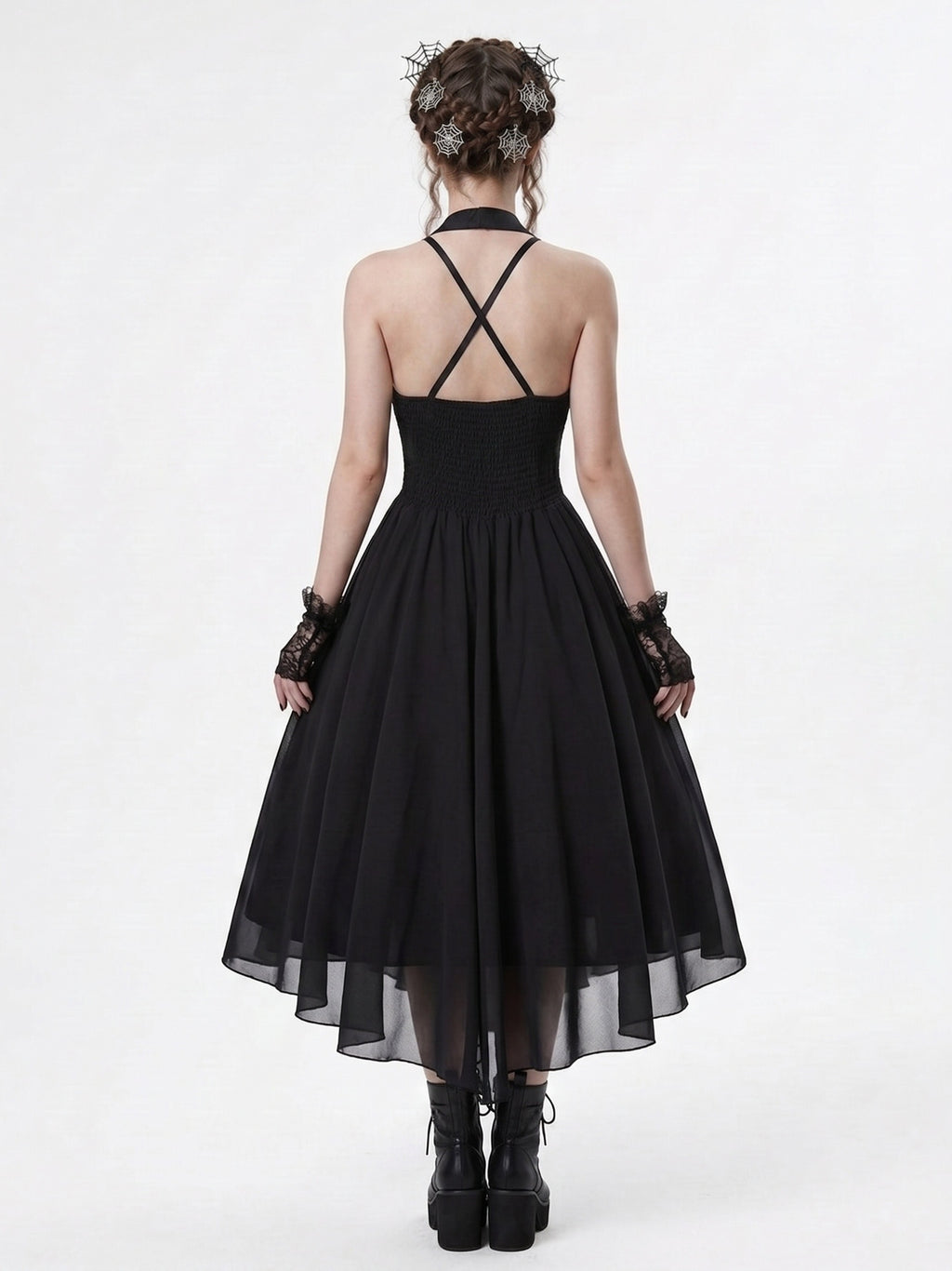 A-Line/Princess Round-Neck Sleeveless Asymmetrical Halloween Performance Costumes Dress with Bowknot