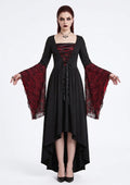A-Line/Princess Square Neck Long Sleeves Floor-Length Retro Vintage Punk & Gothic Medieval Halloween Dress