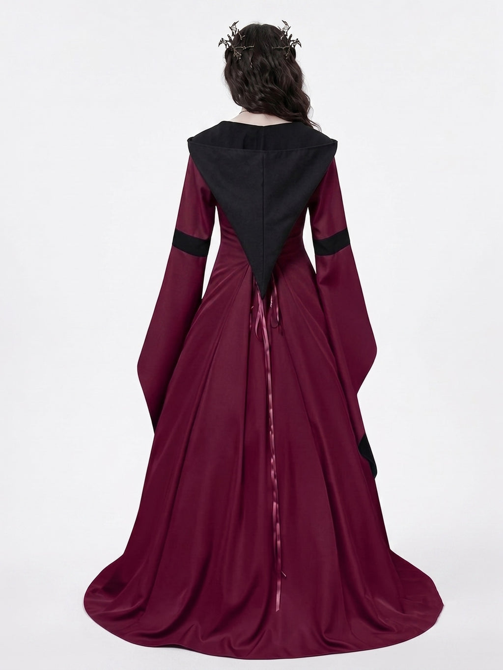 Retro Vintage Medieval A-Line/Princess Square Neck Long Sleeves Floor-Length Royal Halloween Performance Costumes Dress