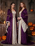 Retro Ball Gown Square Neck Long Sleeves Floor-Length Halloween Performance Costumes Dress