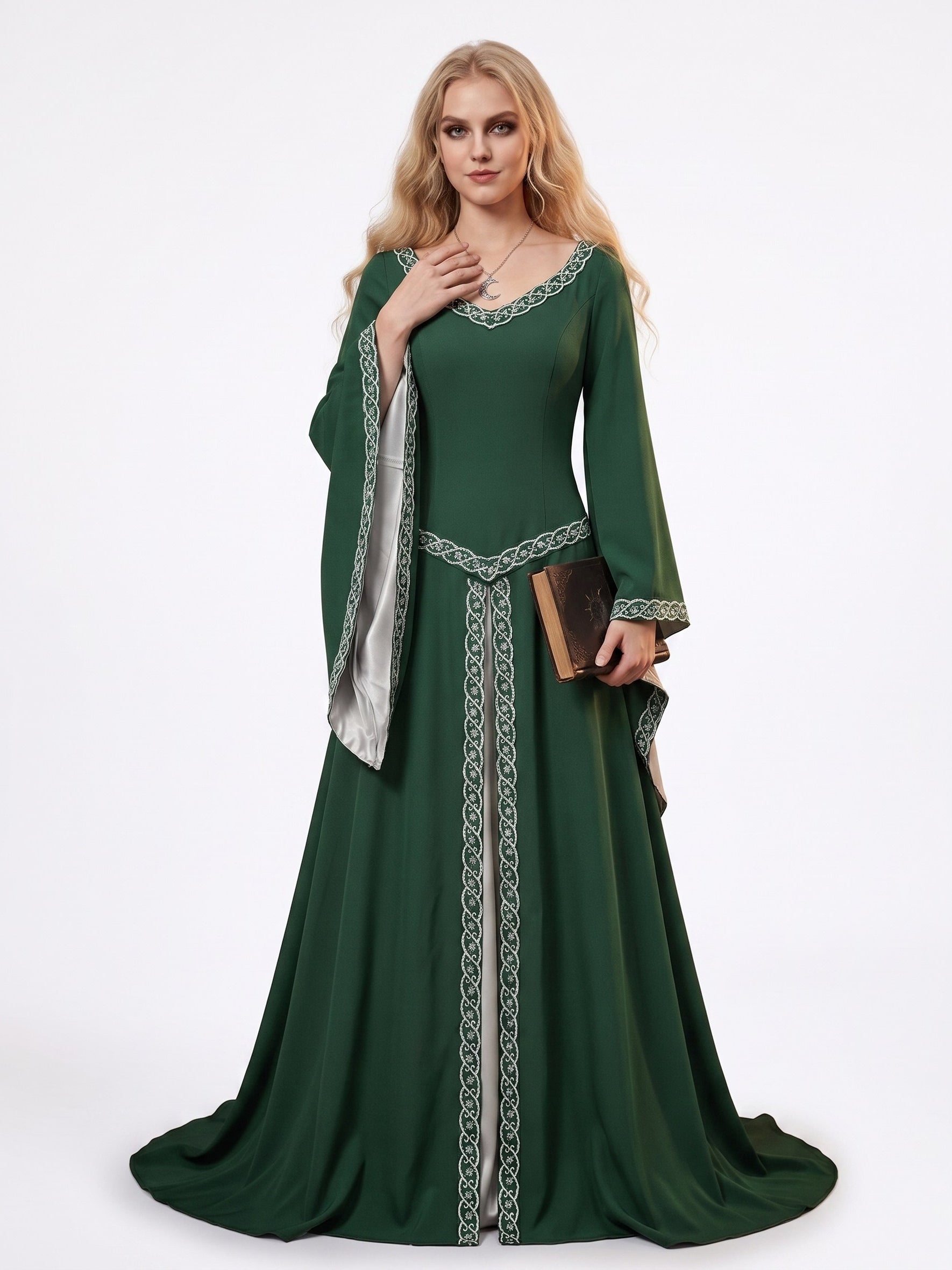 A-Line/Princess V-Neck Long Sleeves Asymmetrical Vintage Dress