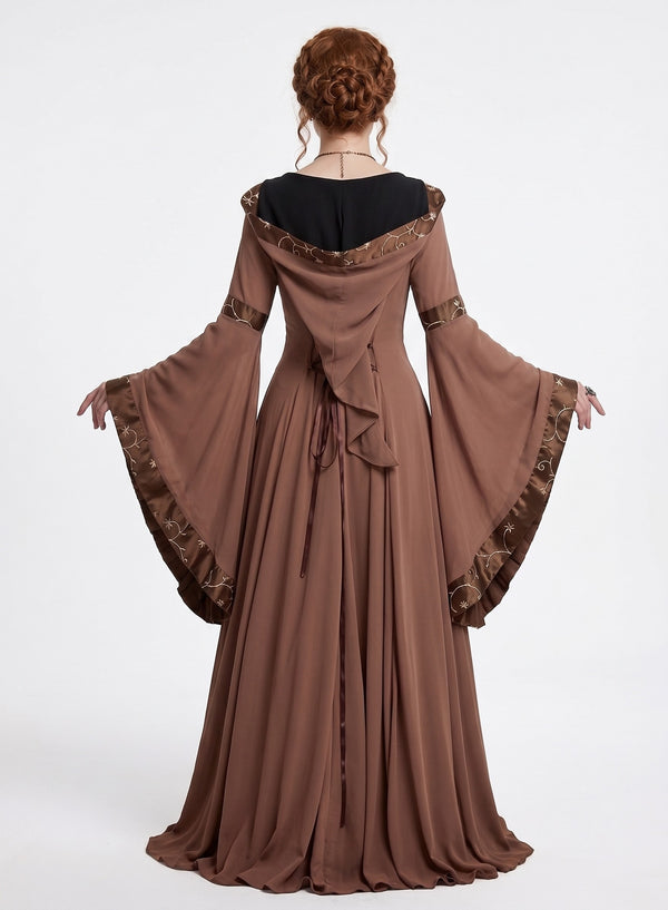 18th Century A-Line/Princess Square Neck Long Sleeves Floor-Length Medieval Renaissance Celtic Fantasy Masquerade Party