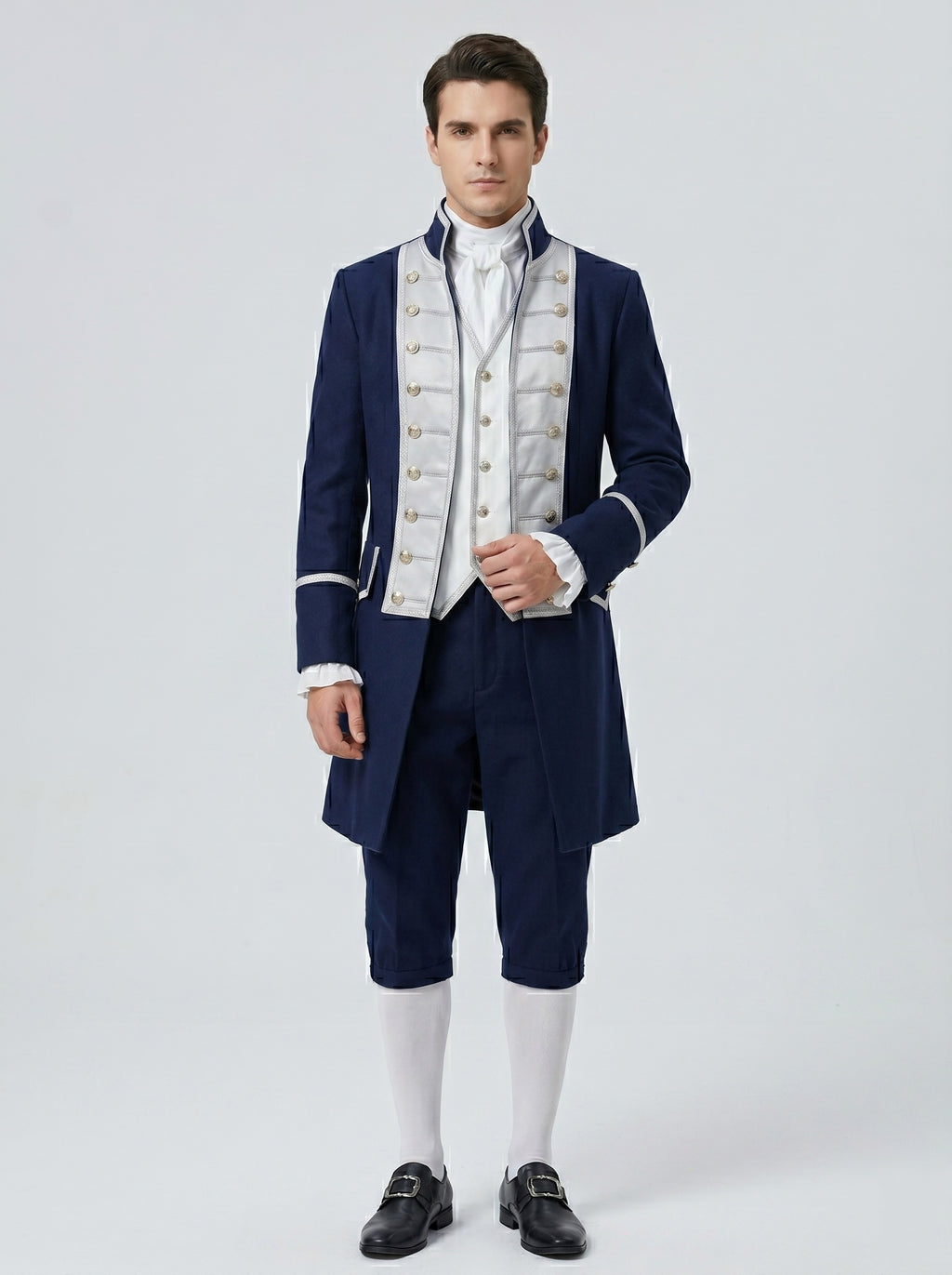 Rococo Vintage White Men's Royal Outfit Gentleman Fancy Dress Halloween Carnival Masquerade Party
