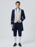 Rococo Vintage White Men's Royal Outfit Gentleman Fancy Dress Halloween Carnival Masquerade Party