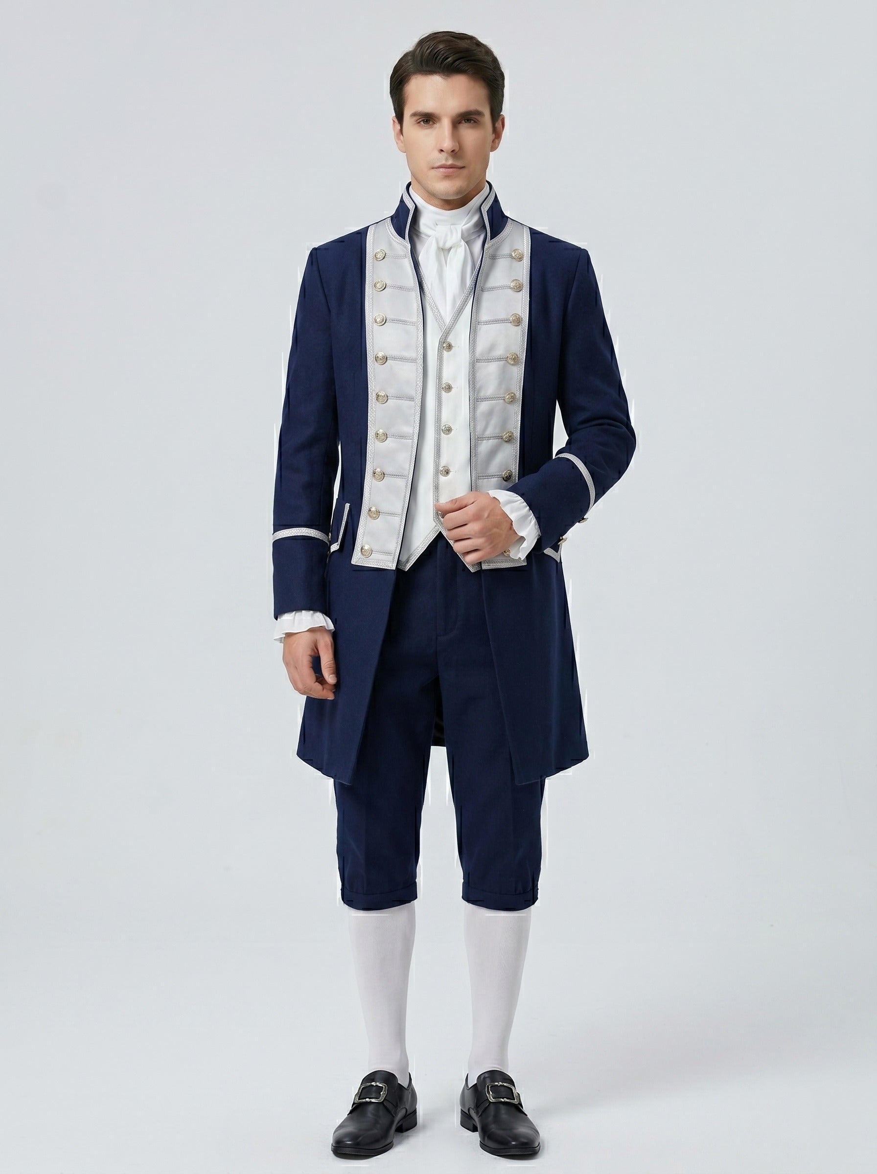 Rococo Vintage White Men's Royal Outfit Gentleman Fancy Dress Halloween Carnival Masquerade Party