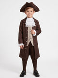 Rococo Vintage Brown Baroque Outfits Long Sleeves Costumes Fancy Dress Boys' Carnival Independence Day