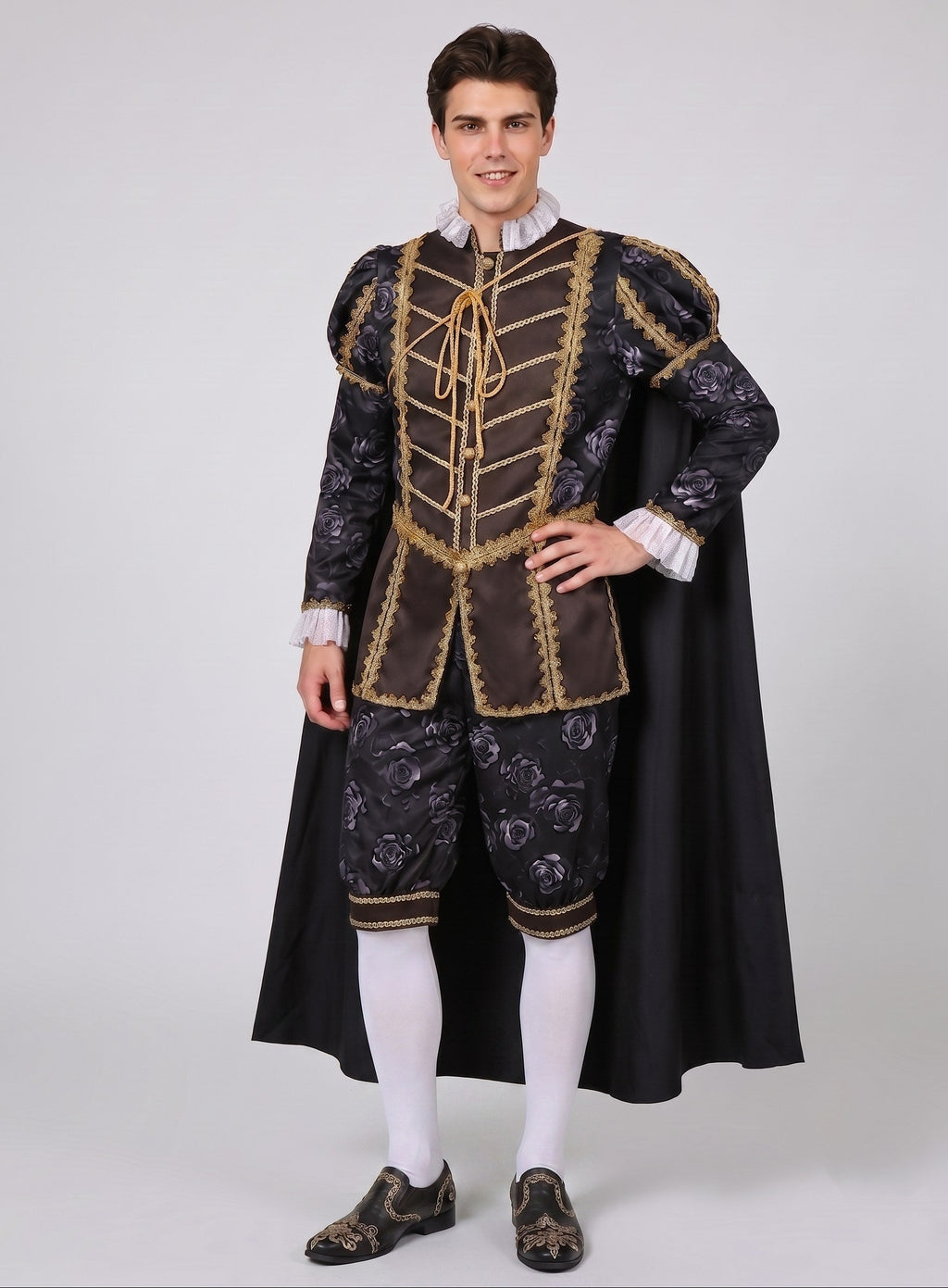 Rococo Vintage Blue Nobleman Royal Outfits Costume Fancy Dress Men's Halloween Carnival