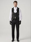 Rococo Vintage Black Nobleman Royal Men's Fantasy Renaissance Fancy Costume Tailcoat Shirt Halloween Carnival LARP