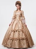 Rococo Vintage Court Retro Costume Princess Ankle-Length Lace Square Collar Fashion Show Portrait Photography LARP