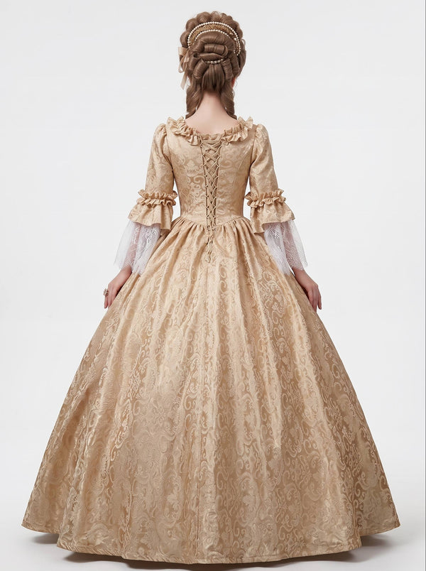 Rococo Vintage Court Retro Costume Princess Ankle-Length Lace Square Collar Fashion Show Portrait Photography LARP